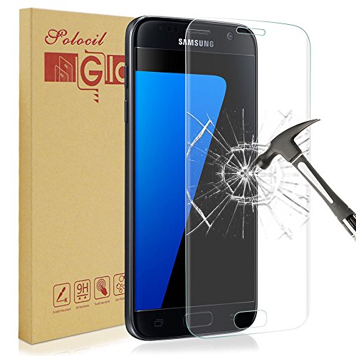 Solocil Galaxy S7 Protecteur D'écran, Samsung Galaxy S7 Verre Trempé 9H dureté Résistant aux Rayures Ultra Clair Film Protection Samsung Galaxy S7