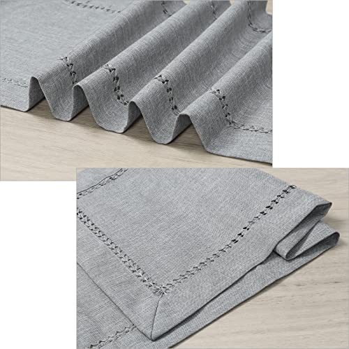 Dremisland Cotton Linen Table Runner Handmade Hemstitch Grey Table Runner Dresser Scarf Tablecloth Rustic Farmhouse Table Mat for Tablecover Dining Party Gathering - Cosy Home Interiors Dremisland Cotton Linen Table Runner Handmade Hemstitch Grey Table Runner Dresser Scarf Tablecloth Rustic Farmhouse Table Mat for Tablecover Dining Party Gathering - Image 5