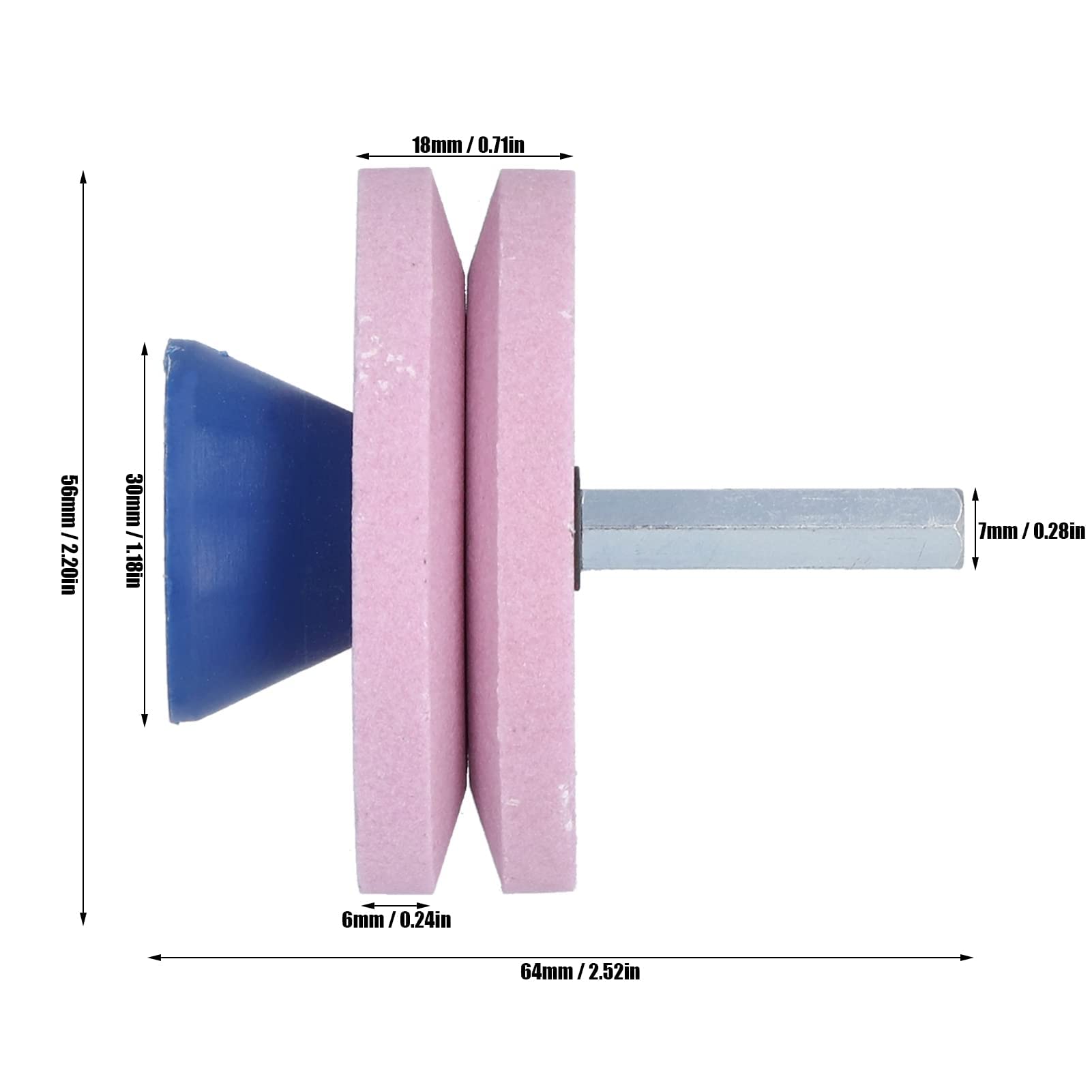 Walfront 3PCs Rasenmäher Messerschärfer für Rasenmäher Schleifscheibe Schärfen Messer Ersatz für Rasenmäher Traktoren Rototillers Bohrklinge(Doppelschicht)