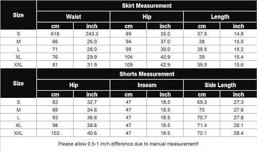 PINSPARK Leggings mit Rock Damen Tennisrock Sommer Hohe Taille Sportrock Knielang Hosenrock Golf Yoga Rock mit 3/4 Leggings Outdoor Atmungsaktiver Skort Schwarz XL