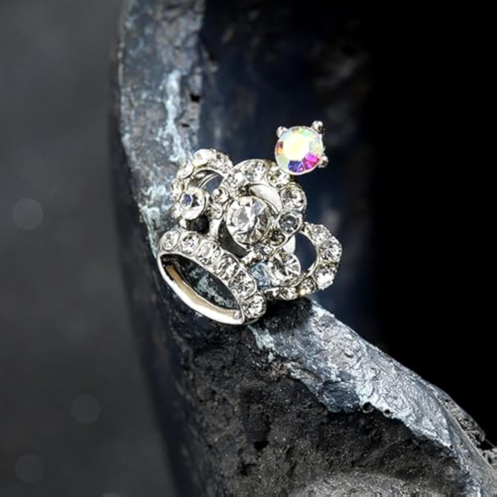 Gold Crystal Rhinestone Crown Brooch, Elegant Gift