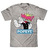 Tee Luv Men's Big and Tall Popeye Cartoon Character T-Shirt (Silver Gray) (XLT)