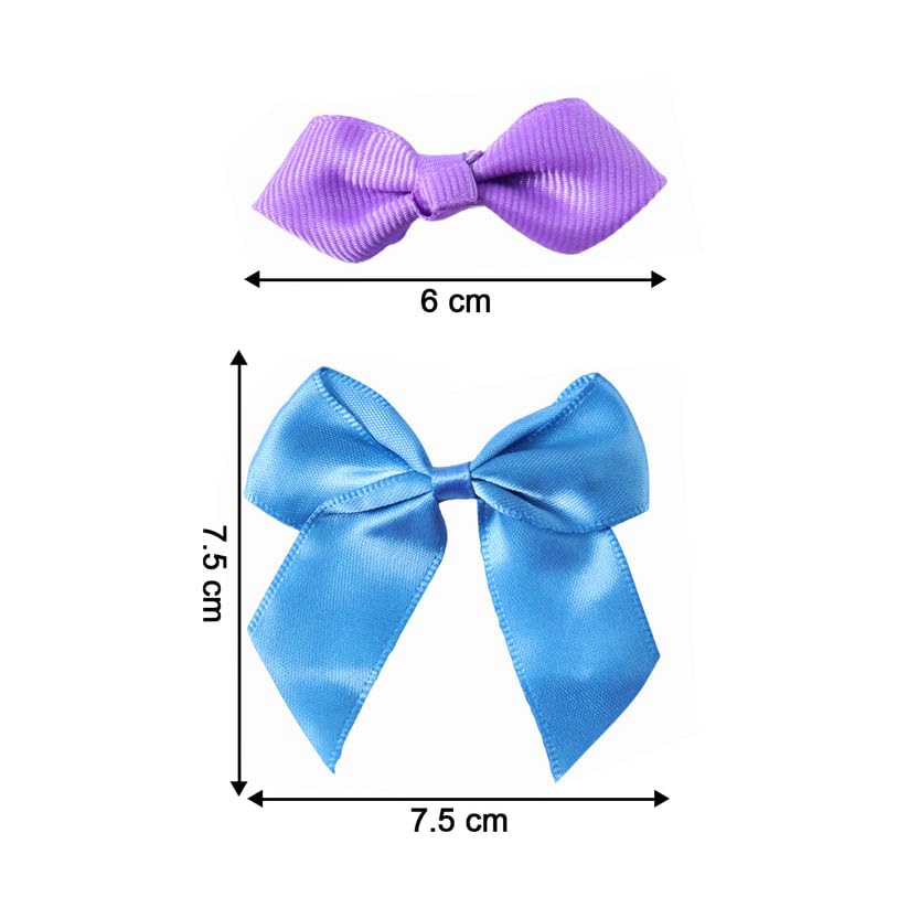 Image of Elegant Satin Ribbon Bow Hair Clips for Women and Womens, Soft Fabric Hair Accessories for Daily Wear, Party and School Use, Pack of 18 Pieces