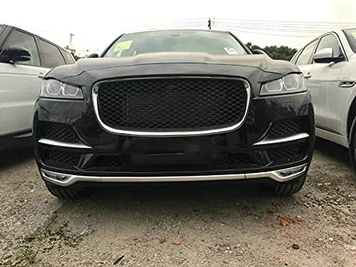 KAITIAN 2pcs ABS Chrome Car Front Center Grill Grille Cover Trim Molding Trim Molding Strip Decorative Emblems for Jaguar F-Pace 2017 2018 2019 2020 2021 (Not fit for Jaguar F-Pace S)