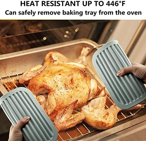 Ovyuzhen Silicone Trivet 2 pack,Big Silicone Pot Holder For Pans and Hot Pots Kitchen Counter Mat,Table Mat Waterproof, Heat Insulation, Non-Slip,Tableware Pad Coasters(9"X12")