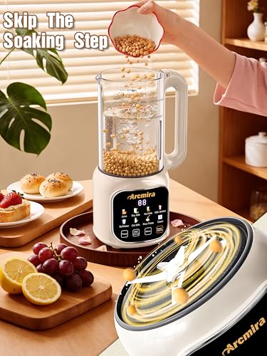Image of Arcmira 68oz Automatic 8-in-1 Nut Milk Maker, 10 Blades -No Soak, Self-Clean, Delay Start & Keep Warm, for Almond /Soy /Oat Milk, Juice, Boil Water, Shakes - Plant-Based Dairy Free for Family & Party