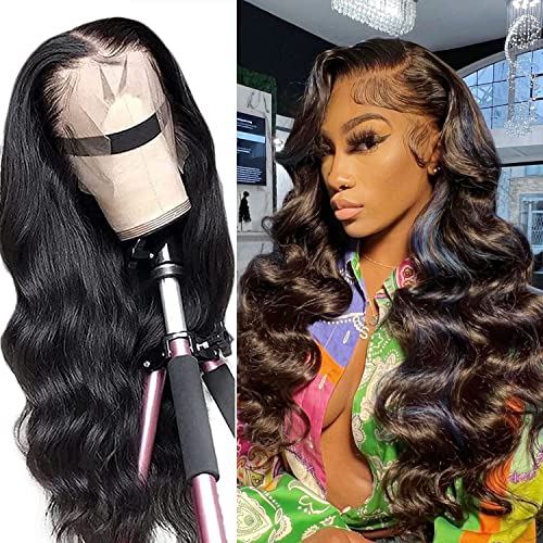 GUART Yunmeng Body Wave Lace Front Wigs Human Hair Pre Plucked 180% Density 13x6 HD Lace Front Wigs Glueless Wigs Unprocessed Brazilian Virgin Human Hair with Baby Hair Bleached Knots 26 Inch