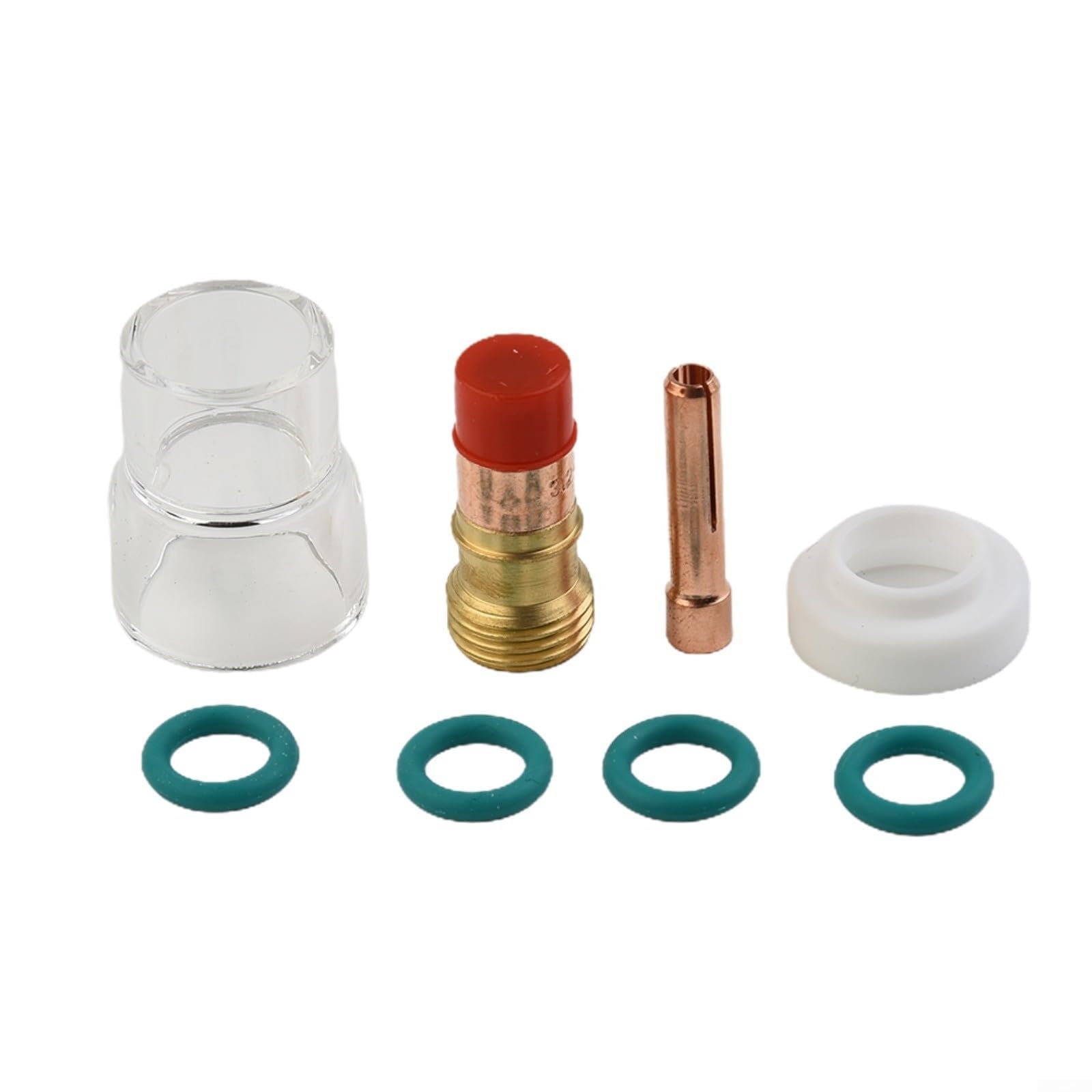 Kit torcia TIG 8Pcs per WP 17 18 26, lente a gas 12 con tazza di vetro resistente al calore, corpo pinza 3,2 mm