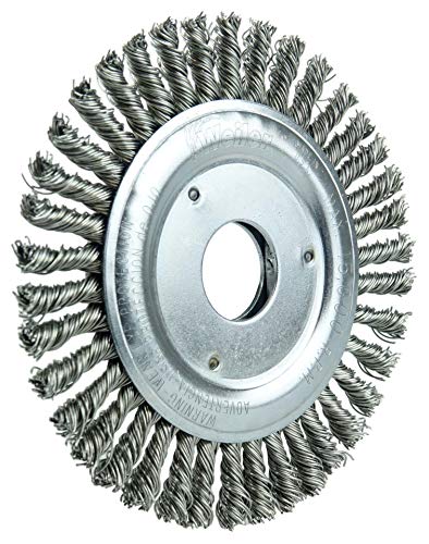 Image of Weiler 13249 Roughneck Jr. 4-1 /2 inch Stringer Bead Wire Wheel, .020 inch Stainless Steel Fill, 7 /8 inch Arbor Hole, Made in The USA (Pack of 5)