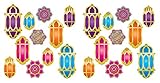Beistle 22 Piece Colorful Paper Lantern and Mandala Cut Outs Arabian Nights Theme Party Decorations...