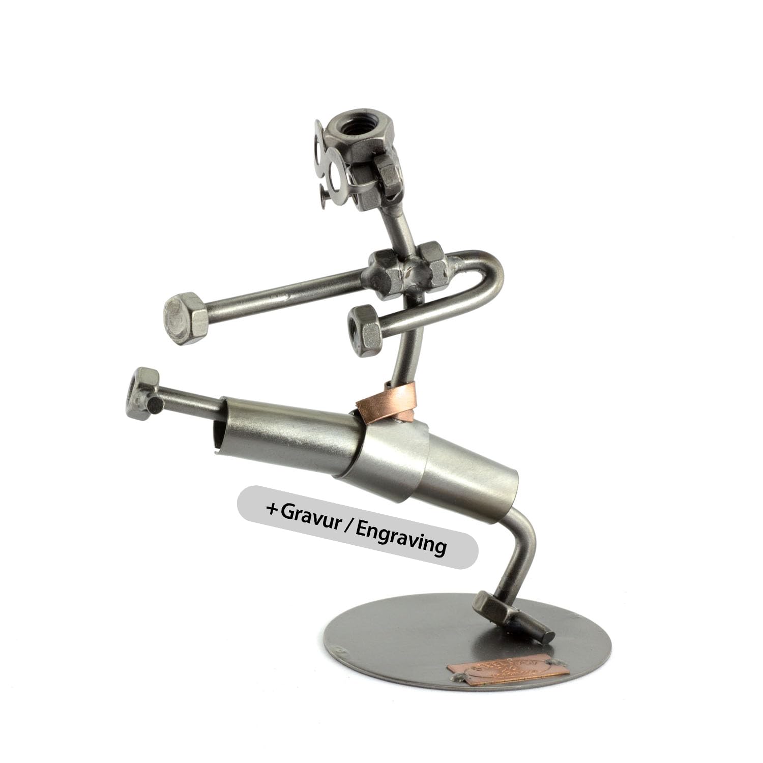Steelman24 I Nuts and bolts sculpture Karate With Personal Engraving I Handmade ornaments I I Metal figurine
