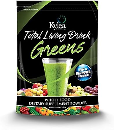 Total Living Drink Greens Superfood Powder - (2.65 lbs Bag, 30 Servings, 60 Ingredients) - Enzymes, Antioxidants, Herbs, Probiotics, Vitamins and Minerals.