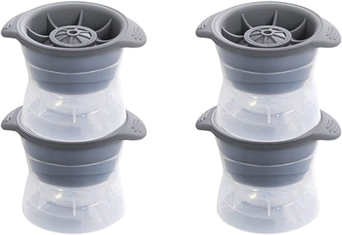 TAJ ONLINE STORE Round Ice Ball Maker 4 sphere set of Ice Mold bar large ice ball for chilling beverages, Cocktails, and juices in summer | BPA-free large silicone Ice Ball Mold