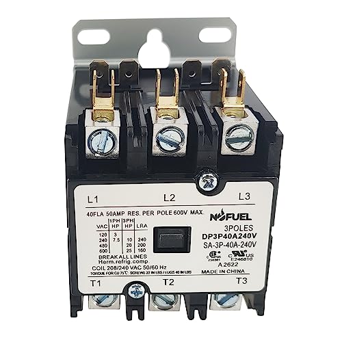 Contacteur de climatiseur robuste 40 A 240 V CA triphasé durable