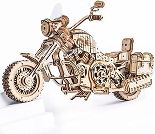 ROKR Car Model kits For Adults to Build,3D Wooden Puzzle Scale Model Vehicle,Cruiser Motorcycle Home Decoration Gift For Teens and Adults