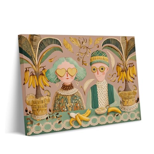 Déco murale excentrique couple tropical Douce Récolte d'Amour, grand format 60x90cm