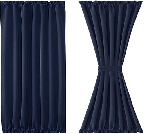 Miniatura 606 de DWCN Cortinas para puerta francesa: cortina térmica con bolsillo para barra para puertas con ventana de cristal, puertas de cocina y patio