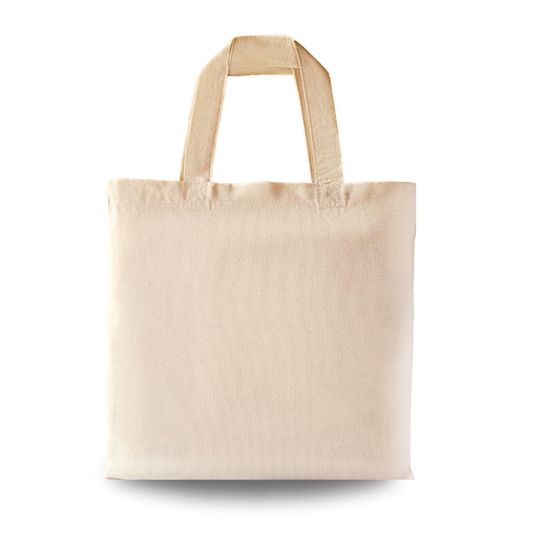 DRAPES & DECOR 100% Cotton Canvas Bags, Plain Tote Bags to Decorate, eco-friendly Canvas Reusable blank Tote Bag - Size 30x30cm+30cm Handle (Pack of 10)