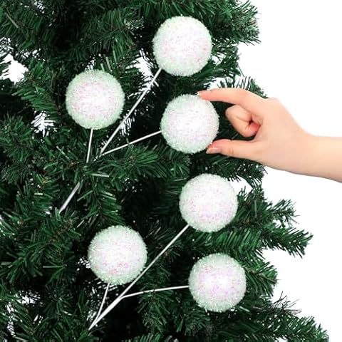 Cinnvoice 9 Pcs Large Christmas Tinsel Ornaments Cover