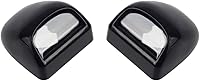 HERCOO License Plate Light Lens Black Housing for 1999-2013 Silverado Sierra Step Bumper - Pack of 2, Durable Waterproof PC
