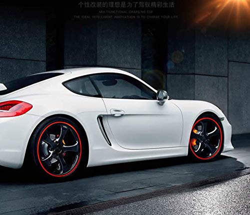 Preisvergleich Produktbild Pinalloy Auto modifizierter galvanischer Raddekorationsstreifen, Reifenkantenschutzaufkleber Antikollisionsstreifenrot