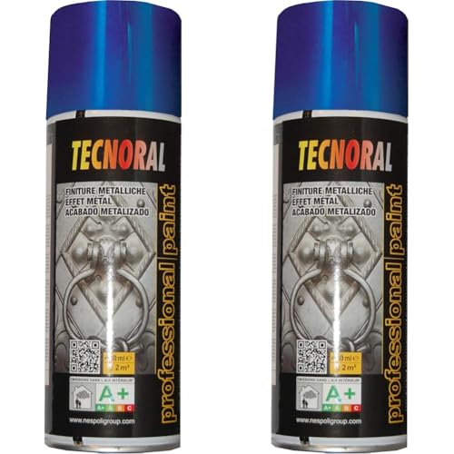 NESPOLI Peinture aérosol métallisé bleu, TECNORAL (Lot de 2)