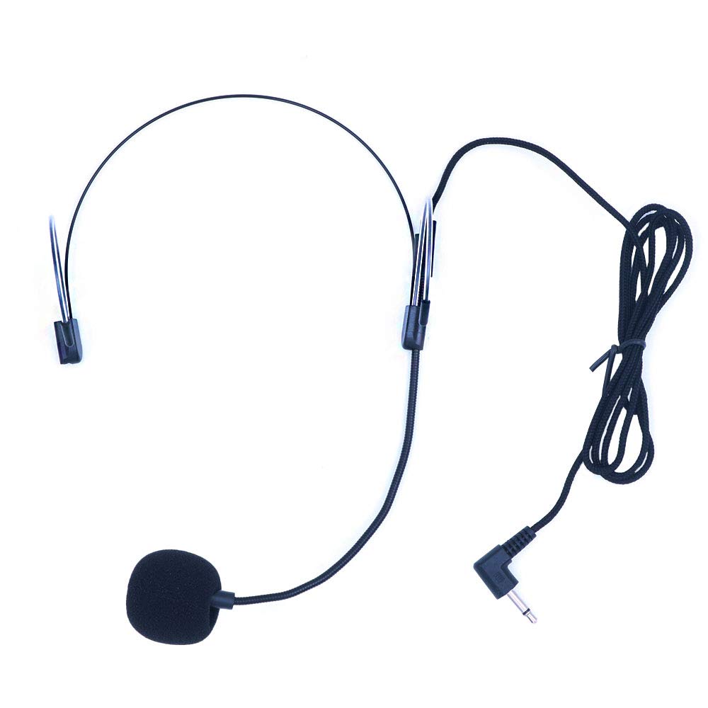 ANCLLO Black Professional Headset Headworn Microphone Compatible with Wireless System Omnidirectional Mic Super Lightweight