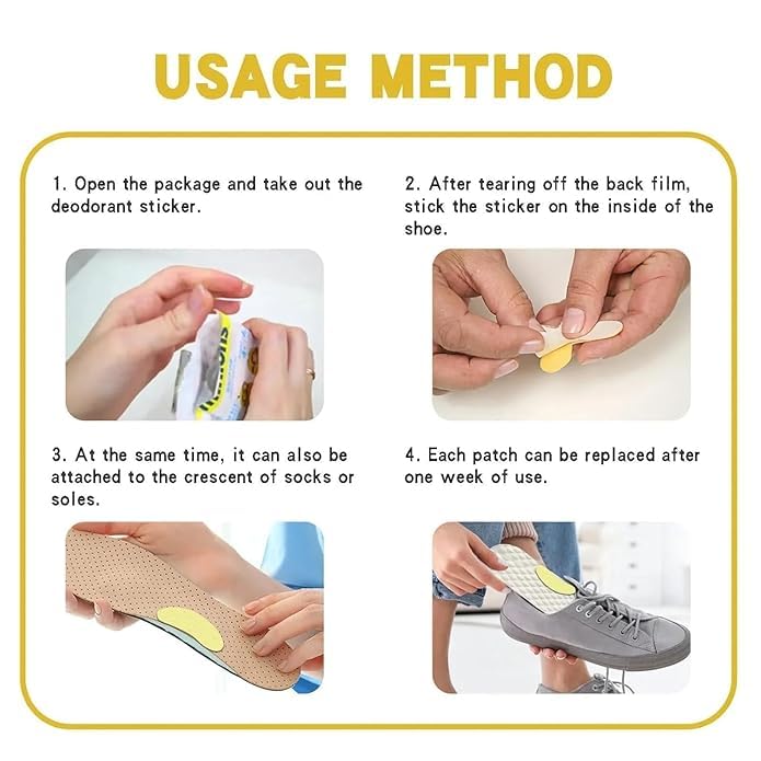 Mshine Antistinking Insole Paste (10 Pcs) – Odor-Removing Shoe Inserts, Sweat-Absorbing Deodorizer Pads for Shoes, Long-Lasting Freshness, Ultra-Thin & Comfortable Foot Care Stickers (Pack Of 2) - Image 4 thumbnail
