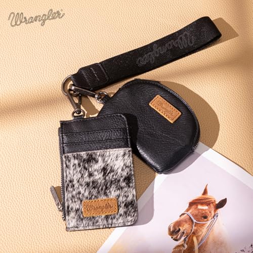 Image of Wrangler Keychain Wristlet Wallets for Women Western Dual Pouch Wristlet Credit Card Holder Wallet
