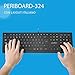 immagine 2Perixx PERIBOARD-324 Tastiera retroilluminata Ultrasottile con 2 Porte USB e meccanismo a Farfalla per Windows, Luce LED Bianco, Layout Italiano