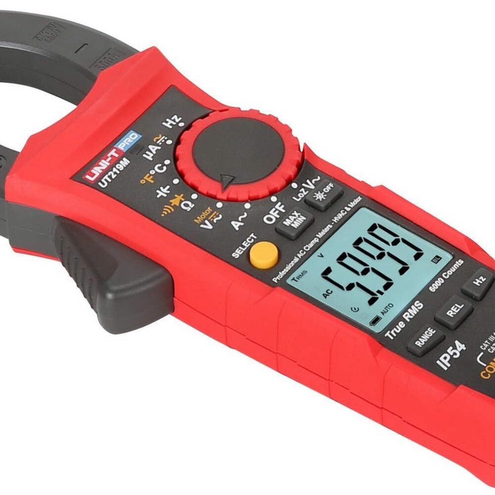 UNI-T UT219M Serie UT219 Professional Abrazadera Metro con IP65, 600A AC, 600 V AC/DC, 10Hz-10MHz, -40°C-1000° C/-40°F-1832° F