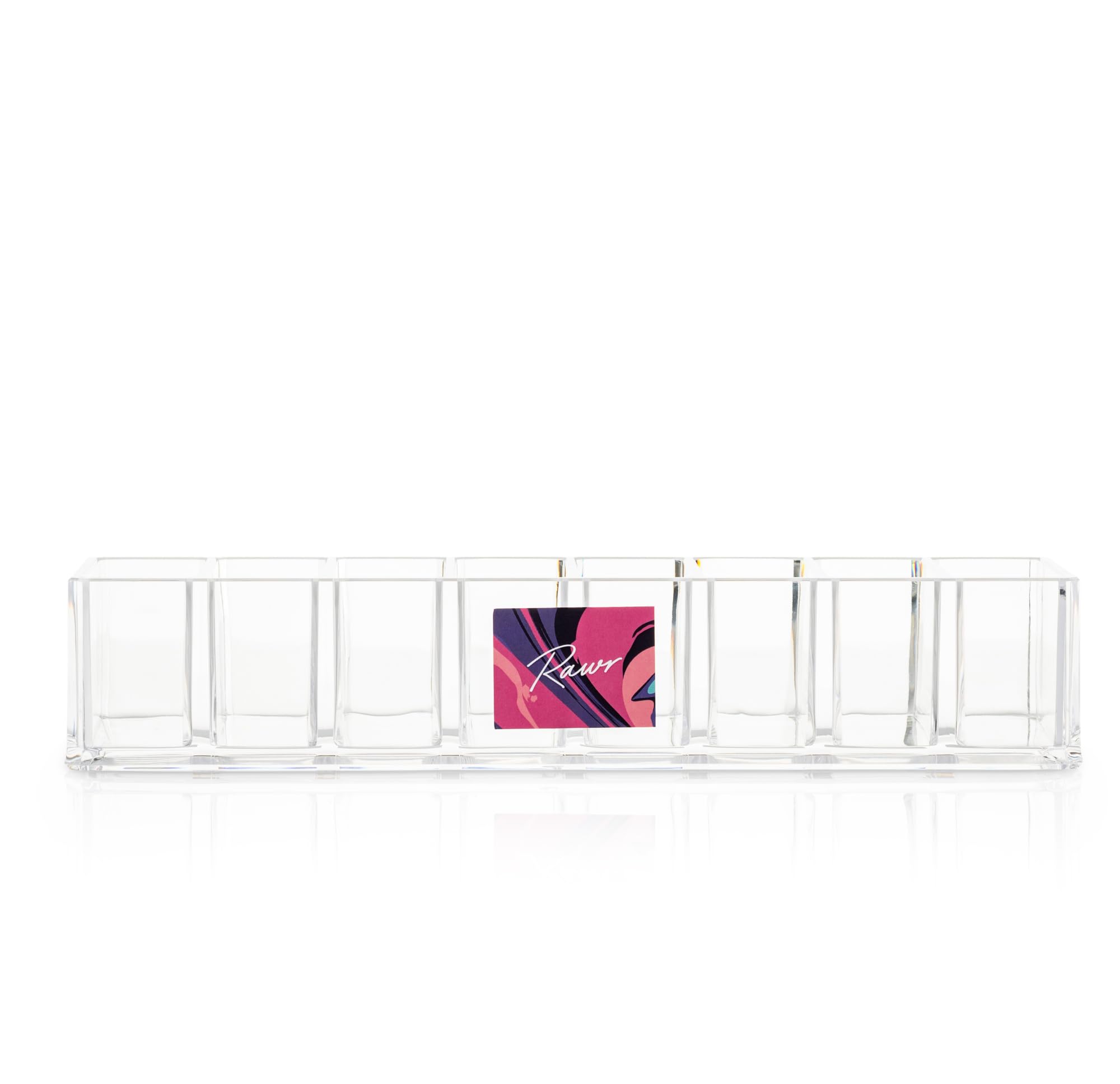 RAWR Detachable Makeup Organizer, 8 Compartments Acrylic Cosmetic Storage Jewelry Display Boxes - Image 3