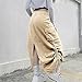 HGps8w Women Y2k Drawstring Cargo Skirt Vintage High Waist Ruched Parachute Maxi Long Skirts with Pockets
