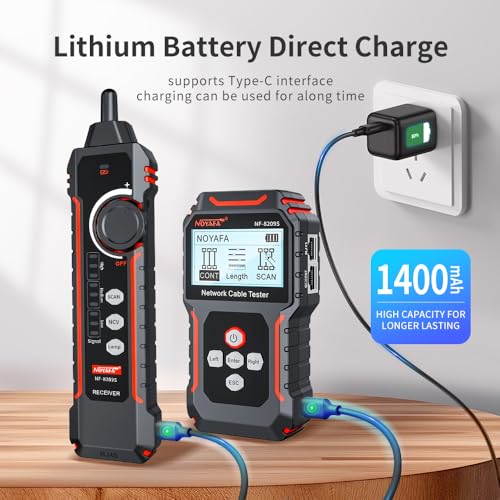 NOYAFA NF-8209S Upgrade Advanced Network Cable Tester mit PoE, Kabellängentest, Port blinken, Multifunktions Anti Interference Scanning Modi Drahtverfolger