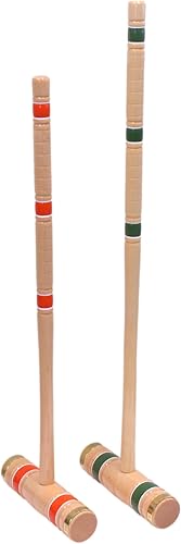 Vista 3 de AmishToyBox.com Juego de Croquet Deluxe para 8 jugadores con bolsa de transporte (cuatro asas de 28 pulgadas/cuatro asas de 32 pulgadas)