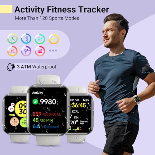 Image of Smartwatch for Women, Compatible with Android & iPhone, 1.8'' Fitness Tracker Watch with Alexa, Call & Notification Alerts, Heart Rate & Sleep Monitor, 120 Sports Modes, Waterproof Watch for Women