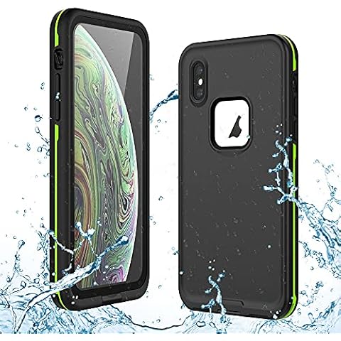 GUSTAVE for iPhone Xs Waterproof Case, iPhone X Waterproof Case Wireless Charging Support Waterproof Shockproof Full-Body Rugged Cover Case with Built-in Screen Protector for iPhone Xs/X (Black) Cover