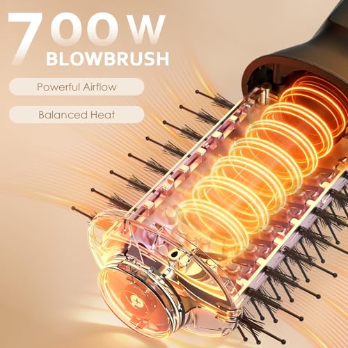 Image of Aleath Hair Blow Dryer Brush for Travel: 2026 Gifts for Women - Small Hot Air Brush with Auto Dual Voltage - Fast Blowout Brush European International Travel Essentials