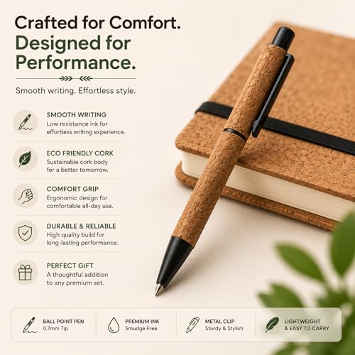 Image of 4 in 1 gift set | Diary Gift Set | Cork Utility Pro Kit with A5 Notebook & 16GB USB Pen Drive | Cork Pen | Keychain & Mobile Stand in Canvas Pouch | Premium Corporate Gift Set | Gift Set for Men and Women