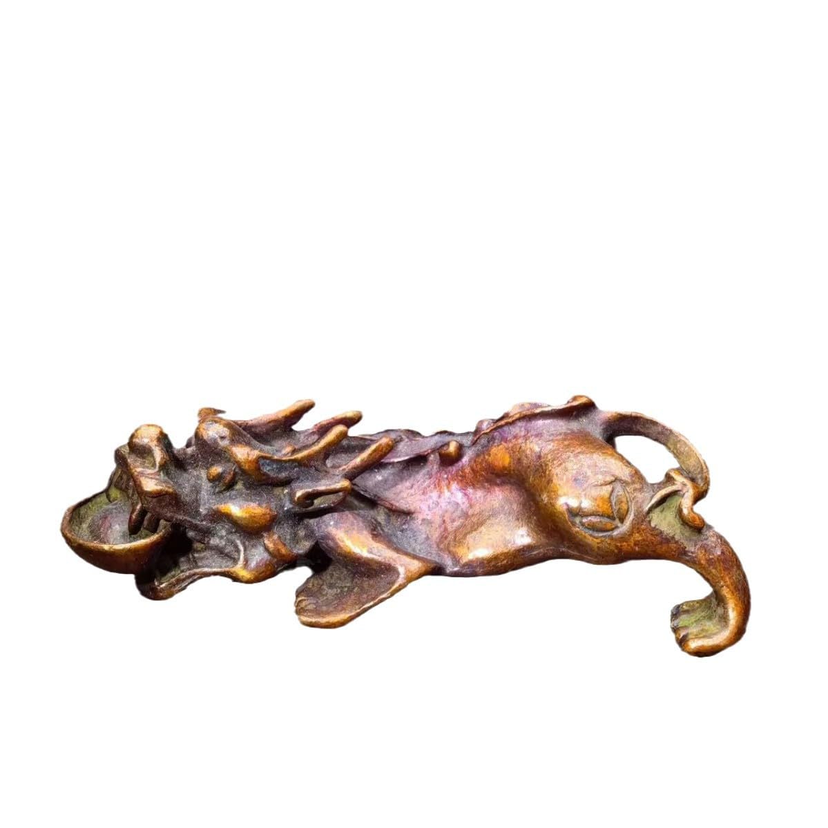 Huolimxun Antique Solid Brass Pixiu Small Ornament 9×3cm