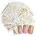 20 Pcs Nail Art Stickers Set, 3D Auto-Adhésives Bronzage Paillettes D'or Design Feuilles Autocollant Ongle Nail Feuilles pour Nail Art Décorations