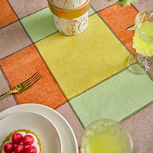 XIAKE Tischdecke, PVC, abwischbar, rechteckig, wasserdicht, ölfest, schimmelresistent, verbrüht nicht, schottischer Stil, 140 x 220 cm Cover