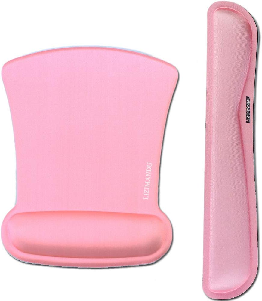 Cheliz Keyboard Wrist Rest Pad and Mouse Wrist Rest Support Mouse Pad - Durable & Comfortable & Lightweight for Easy Typing & Pain Relief-Ergonomic Support(2-Light Pink2)