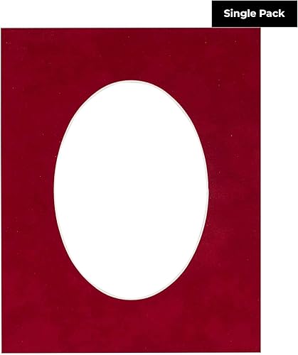 Miniatura 2 de CountryArtHouse Tapete ovalado de gamuza de color rojo brillante sin ácidos de 8 x 10 pulgadas con núcleo blanco corte biselado para fotos de 6 x 8
