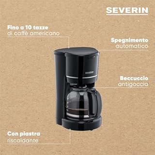 SEVERIN Macchina Caffè Americano Con Filtro Permanente, 10 Tazze, Funzione Di Mantenimento In Caldo, Spegnimento Automatico, KA 4320