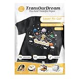 TransOurDream Laser No-Cut Dark Heat Transfer Paper for T Shirts (A+B, 8.5x11", 10 Sets) Self-Weedin