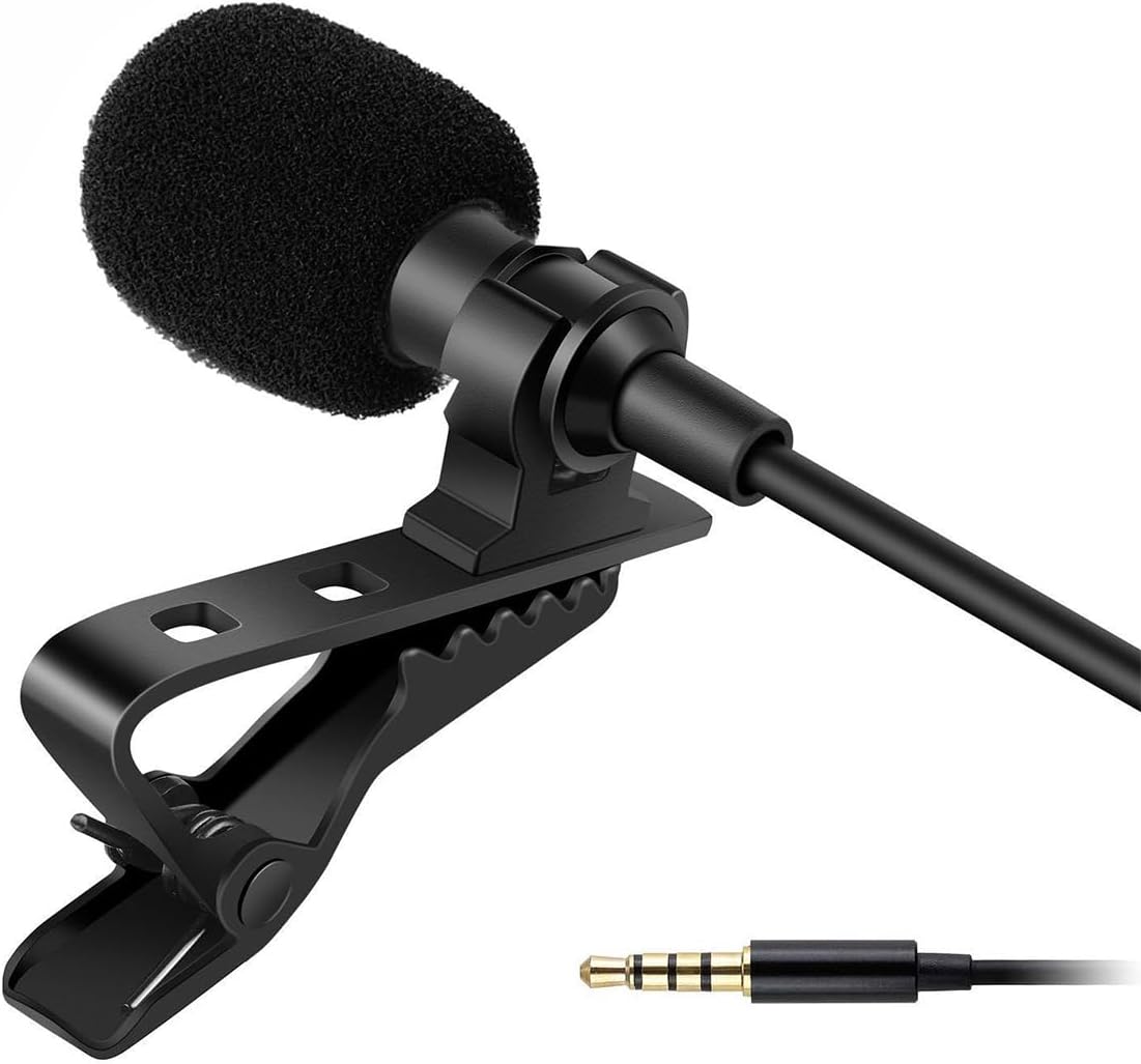 Humble Clip-On Lapel Collar Auxiliary Microphone Dynamic 3.5 MM Microphone for Clear Voice Recording (1.5 Meter)