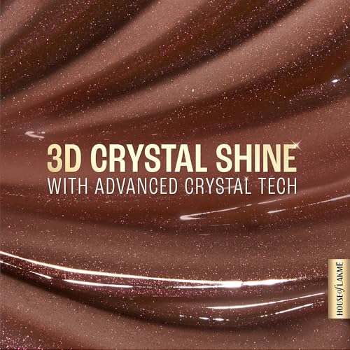 Image of Lakme Glitterati Lip Glaze, for Plump and Shiny Lips, with Vegan Collagen and Crystal Technology, Non-Sticky Formula, Glitter Infused, Delicious Coconut-Vanilla Scent, 304 Espresso Martini 5ml