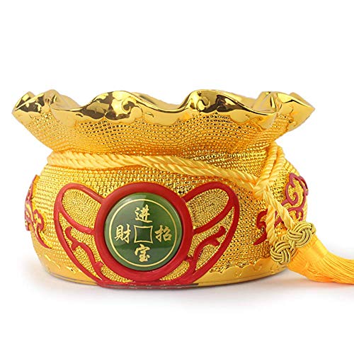 Statue Feng Shui sac d'argent et ornements de richesse pour décoration maison