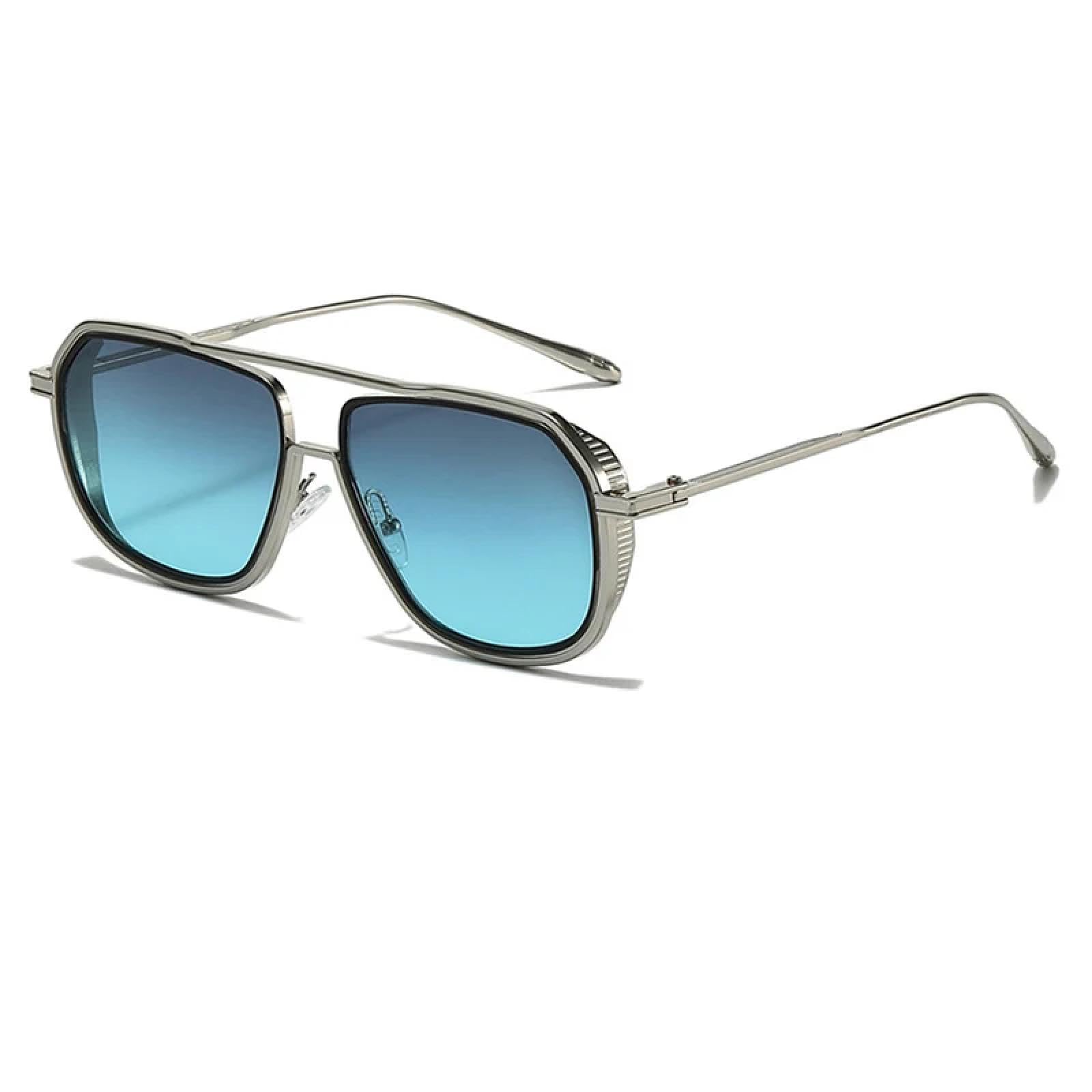 Occhiali da sole alla moda con doppio ponte, lenti trasparenti UV400, occhiali da sole alla moda da donna e da uomo